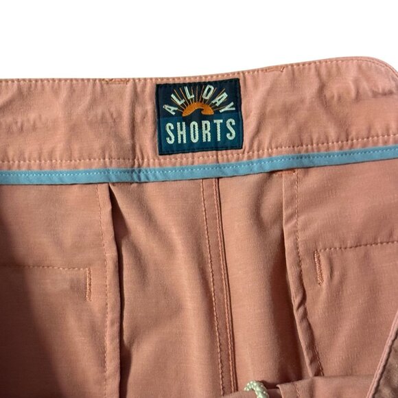 Faherty All-Day Pink Chino Shorts For Men Size 35 Cotton Blend Slim Fit Button - Picture 4 of 7